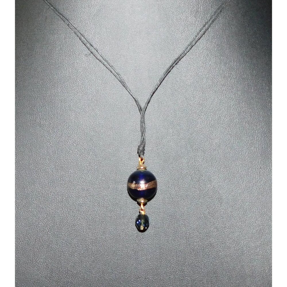 Simple Handmade Glass Bead Pendant Necklace